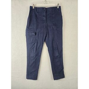 Talbots Womens Cargo Pants Size 6P Petite Stretch Utility Blue